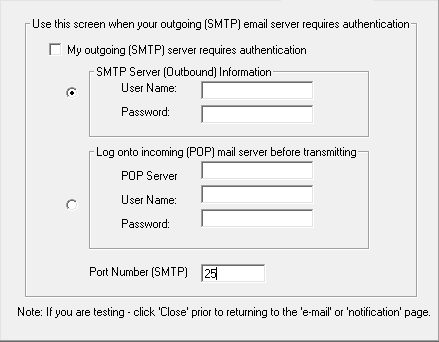 Figure 2 - Email Advanced tab