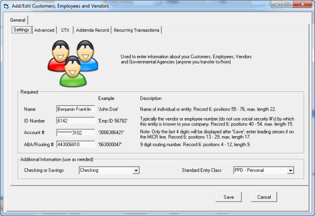 ACH Universal Profile