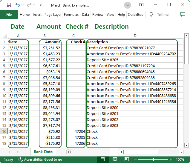 Bank Reconciliation Excel