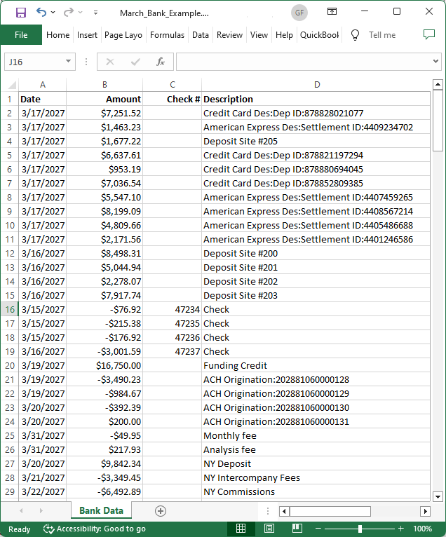 Bank Reconciliation Software using Excel