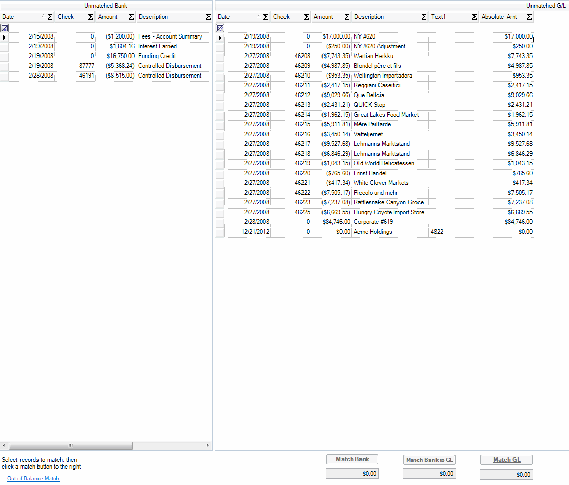 Bank Rec Manual Match