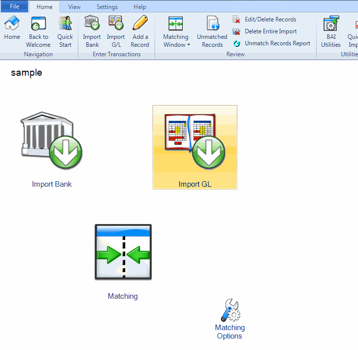 Bank Rec Import GL