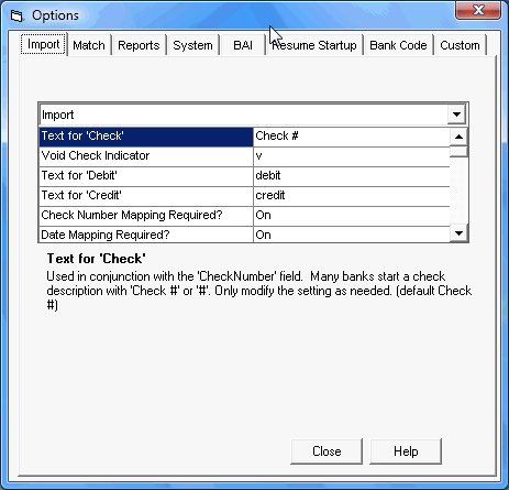 Figure 1 - Options dialog box