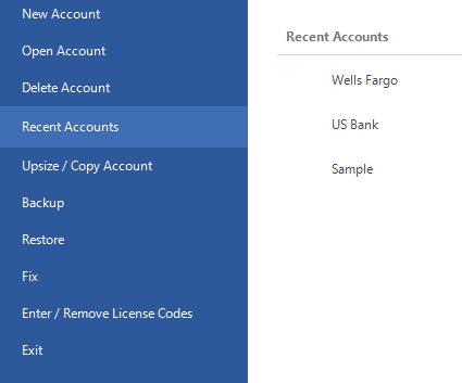 List of accounts