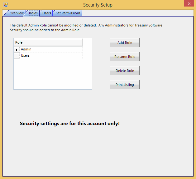 Setup roles